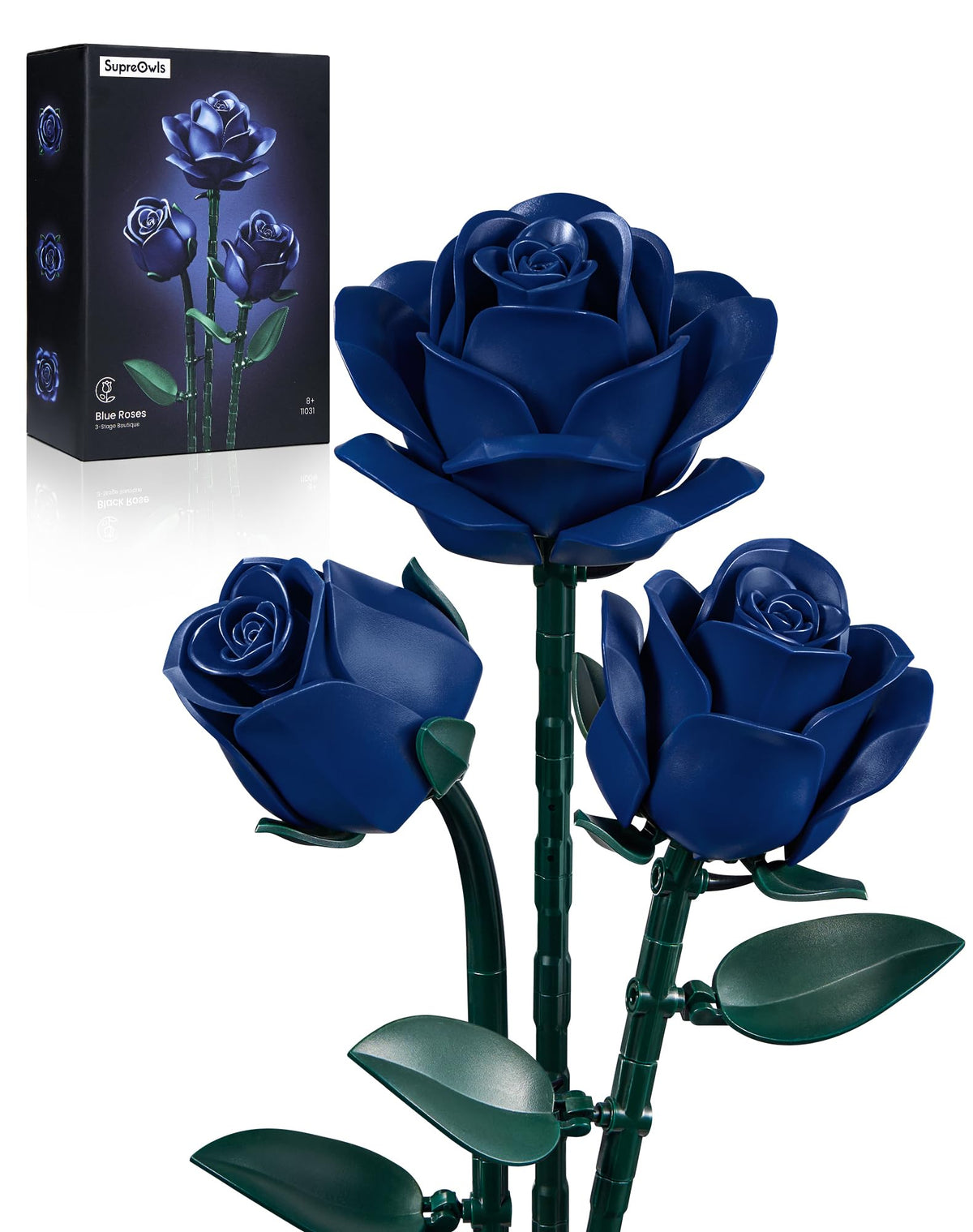 iATOM Black Roses Flower Building Set - 3 Pack