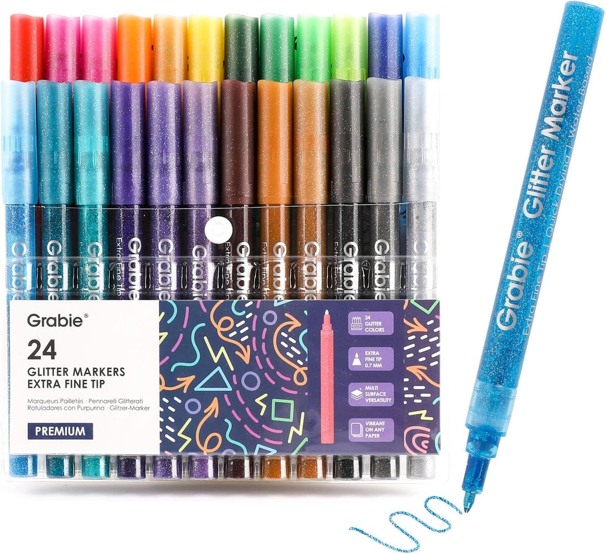 Grabie 6 Pack of Black & White Acrylic Paint Markers, 0.7 mm Extra Fine Tip