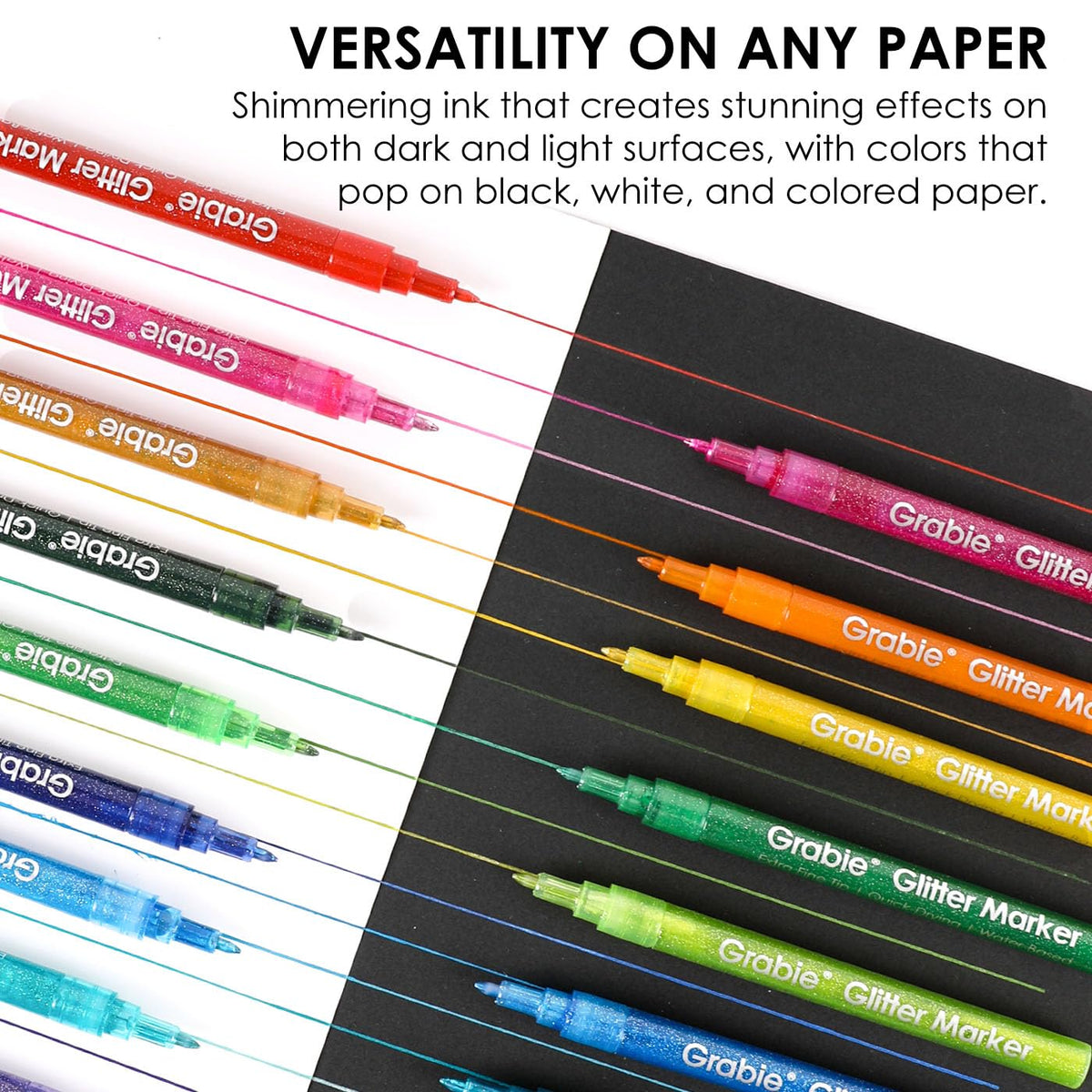 Grabie 6 Pack of Black & White Acrylic Paint Markers, 0.7 mm Extra Fine Tip